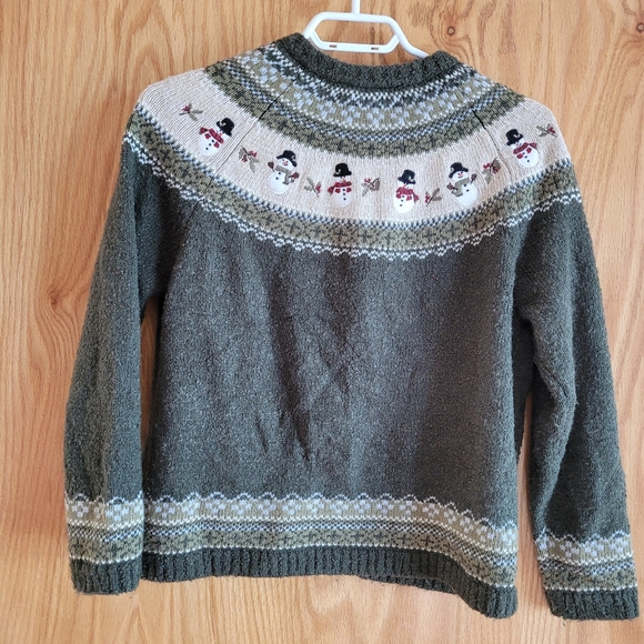 Vintage Croft & Barrow Christmas Silk Blend  Sweater Petite M Cardigan Women - Picture 2 of 8